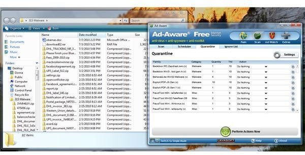 Quarantined Threats by Ad-Aware Free