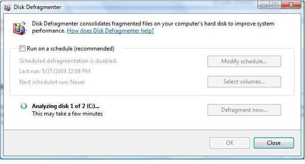 Computer Checklist: Disk Defragmenter