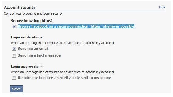 How to Set Up Secure Browsing HTTPS and Login Alerts on Facebook