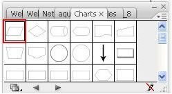 Adobe Illustrator CS3 Buttons - slanted gold chrome pipe buttons - charts box
