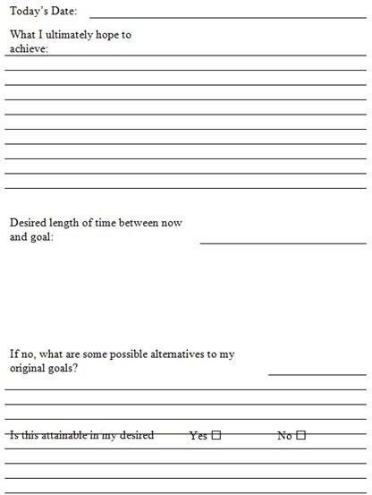 Four Free Printable Goal-Setting Worksheets for Microsoft Word