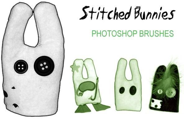 Stitched Bunnies Brushes by InvisibleSnow