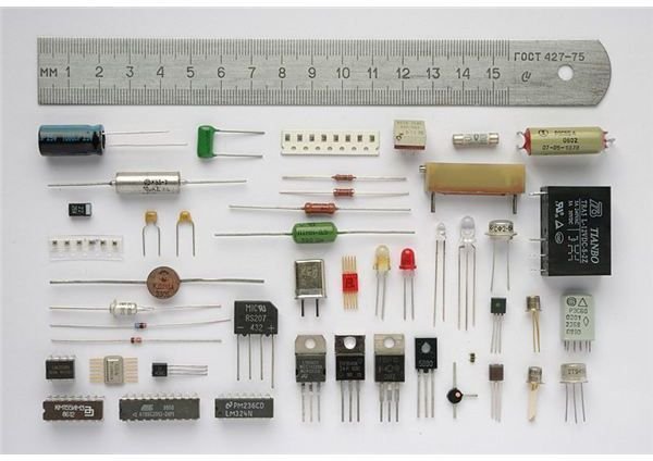 Various electric components used in circuit boards from Wikipedia by Kae