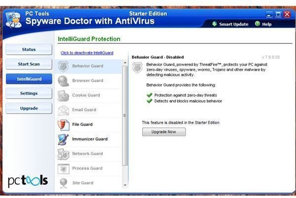 Not Available Features in Spyware Doctor Free
