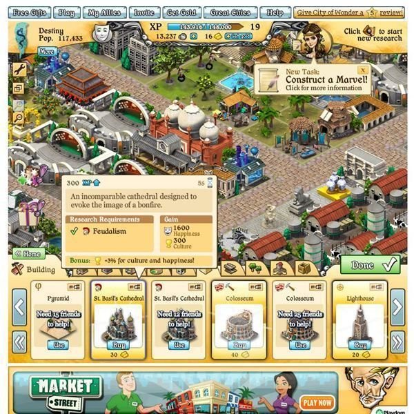 City of Wonder Buildings Guide- Grow your city on Facebook