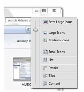 Fig 5 - View Menu - Customize Windows 7 Explorer