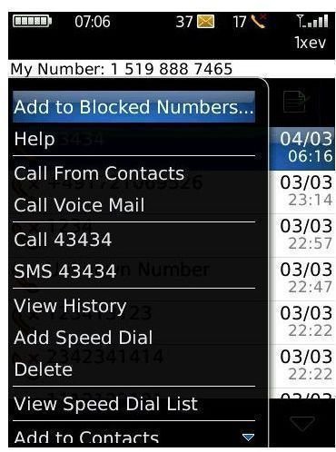 Add from numbers from call log to CallsBlocker