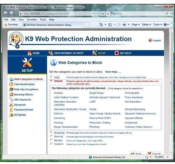 removing k9 web protection without password