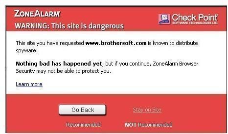 Spyware Site Warning/Alert