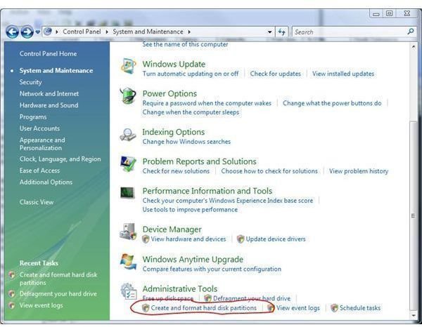 how to format my hard drive vista