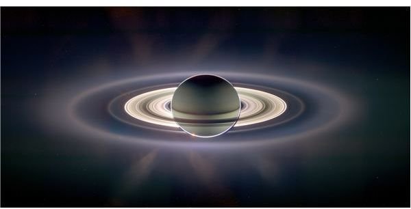 Cassini photo image of rings (Saturn eclipse)