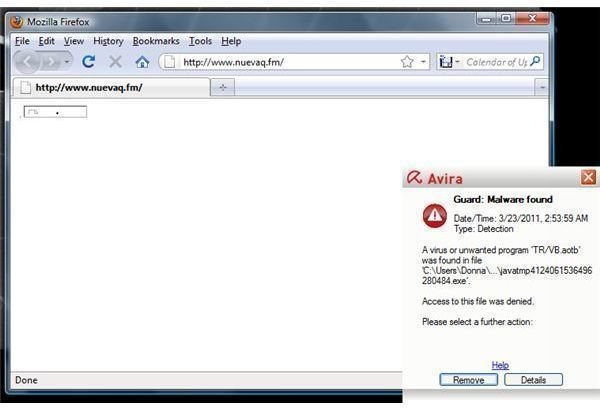 Avira AntiVir Detected Malware