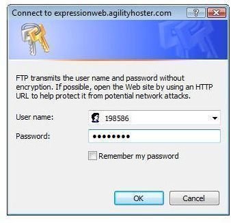 FTP Username and Password