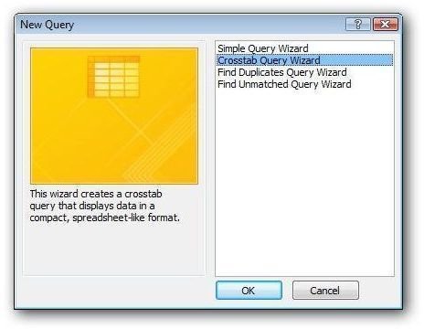 Select Crosstab Query Wizard