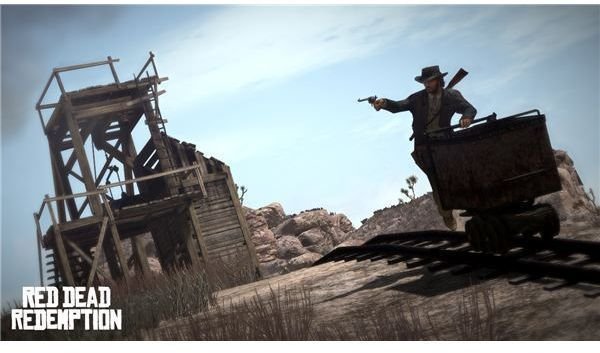 Red Dead Redemption: A scene from one of the missions.