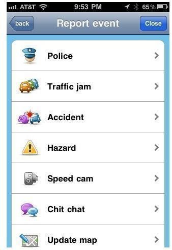 Waze Report Traffic Event screenshot