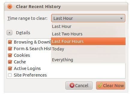 Use your browser to clean Linux history
