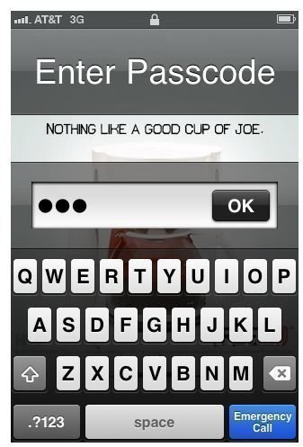 iphone create password