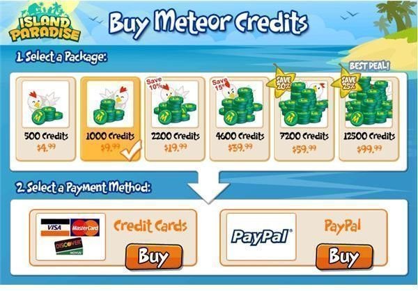 Farming Games - Island Paradise Meteor Credits