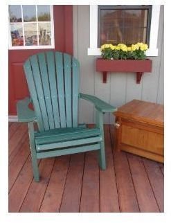 Recycled Poly Wide Folding Adirondack Chair - Dark Green