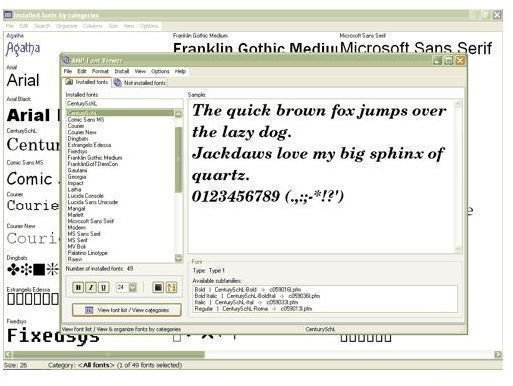 AMP Font Viewer