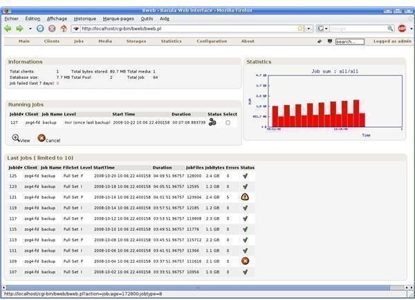 Bweb Bacula Web Interface