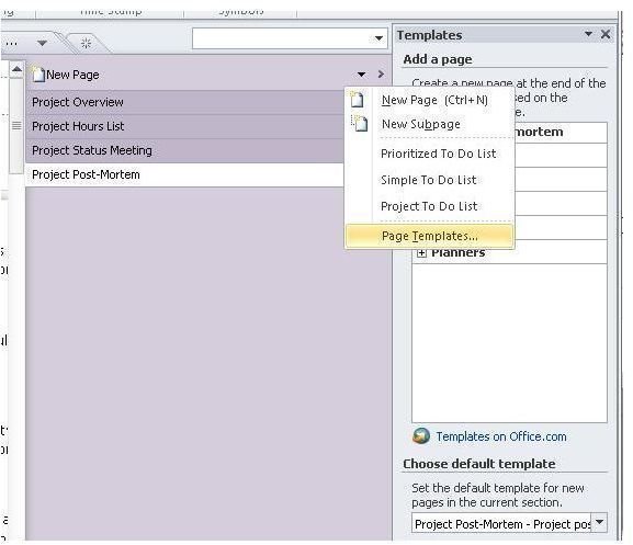 onenote project management notebook