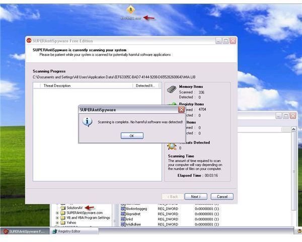 SUPERAntiSpyware Failed to Remove Registry Entry Added by AntiVir Solution Pro scareware program