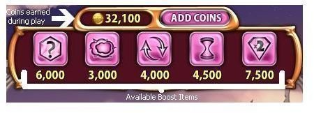 Your total coins earned, and the boosts you can trade for.