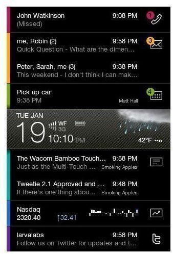 SlideScreen - htc desire apps list