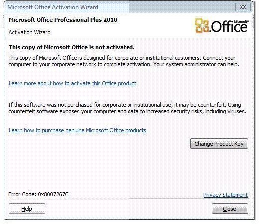Microsoft Office 2010 Activation Problems This Copy Of Office 2010 Is Not Activated