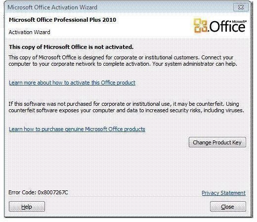 microsoft office 2010 activation