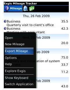 Exgis Mileage Tracker Screenshot4