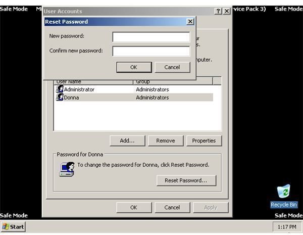 Resetting User Accounts Password