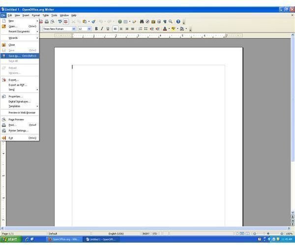 save openoffice documents as .docx