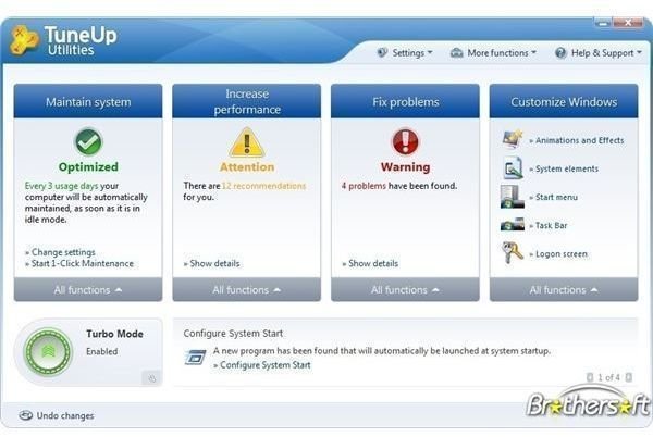 The Interface of Tuneup Utilities 2010