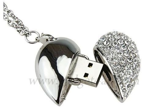 Crystal Heart Necklace Usb 2