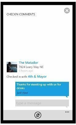 Meeting up with Review of Windows Phone Foursquare App, 4th & Mayor