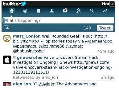 Twitter on BlackBerry