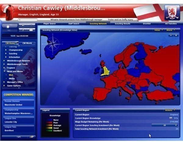 Send your scouts around the world in Championship Manager 2010