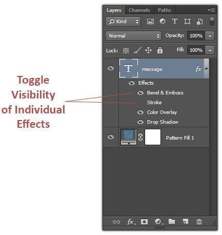 Toggle Visibility of Individual Effects
