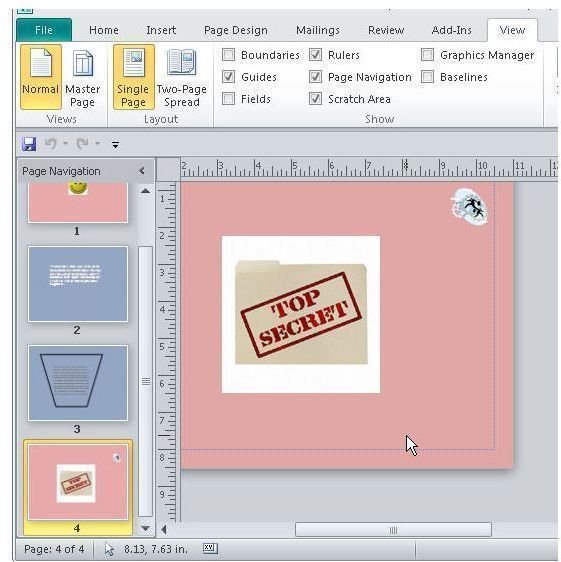 microsoft publisher master page