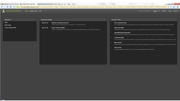 Screenshot of Adobe’s BrowserLab
