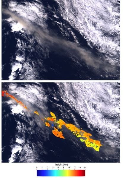 NASA terra spacecraft view of ash on May 16 2010