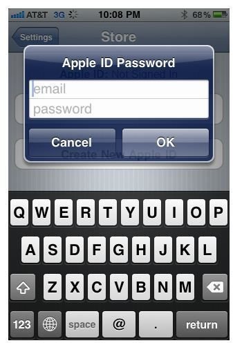 Apple ID Sign In Menu Pop Up