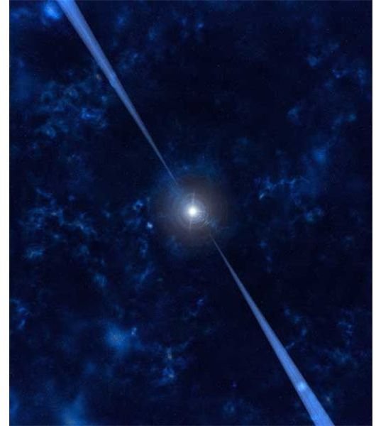 An artist impression of a pulsar