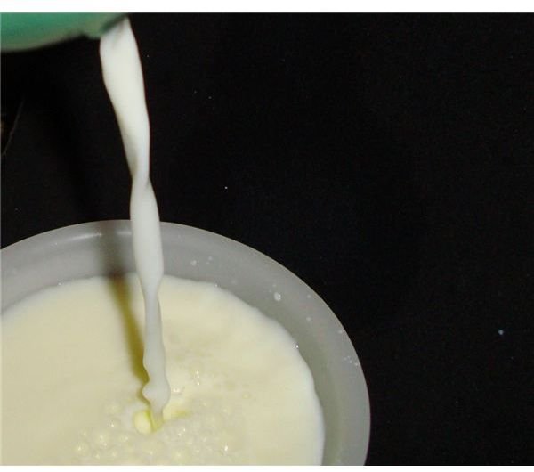 Pouring Milk into a Bowl