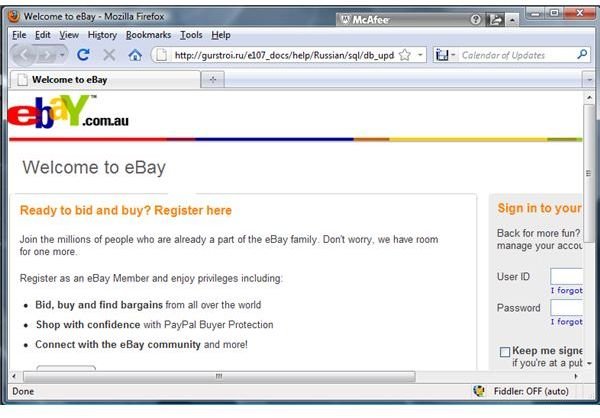 SiteAdvisor Failed to Detect an eBay Phishing Site