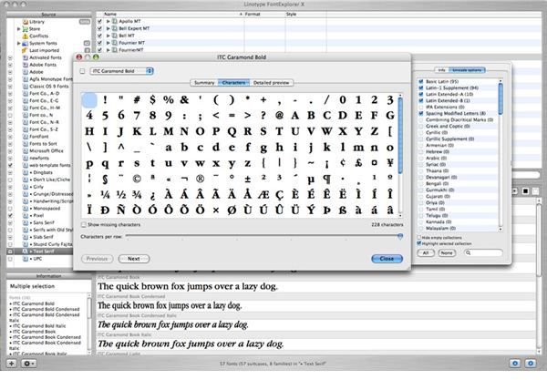 linotype font explorer x windows