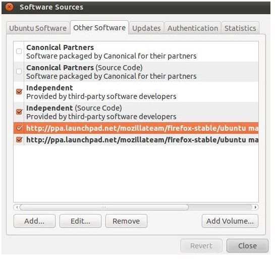Ubuntu Firefox 4 Other Sources